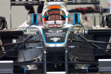 Jarno Trulli im Formel E Rennwagen