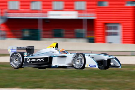Jarno Trulli im Formel E Rennwagen