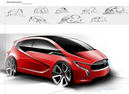 Tesla Designstudie Elektro-Kleinwagen