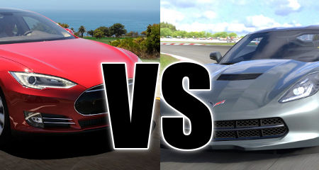 Tesla Model S vs Corvette C7